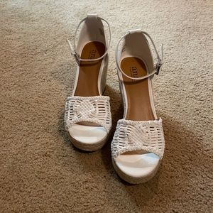 Adorable white wedge sandals